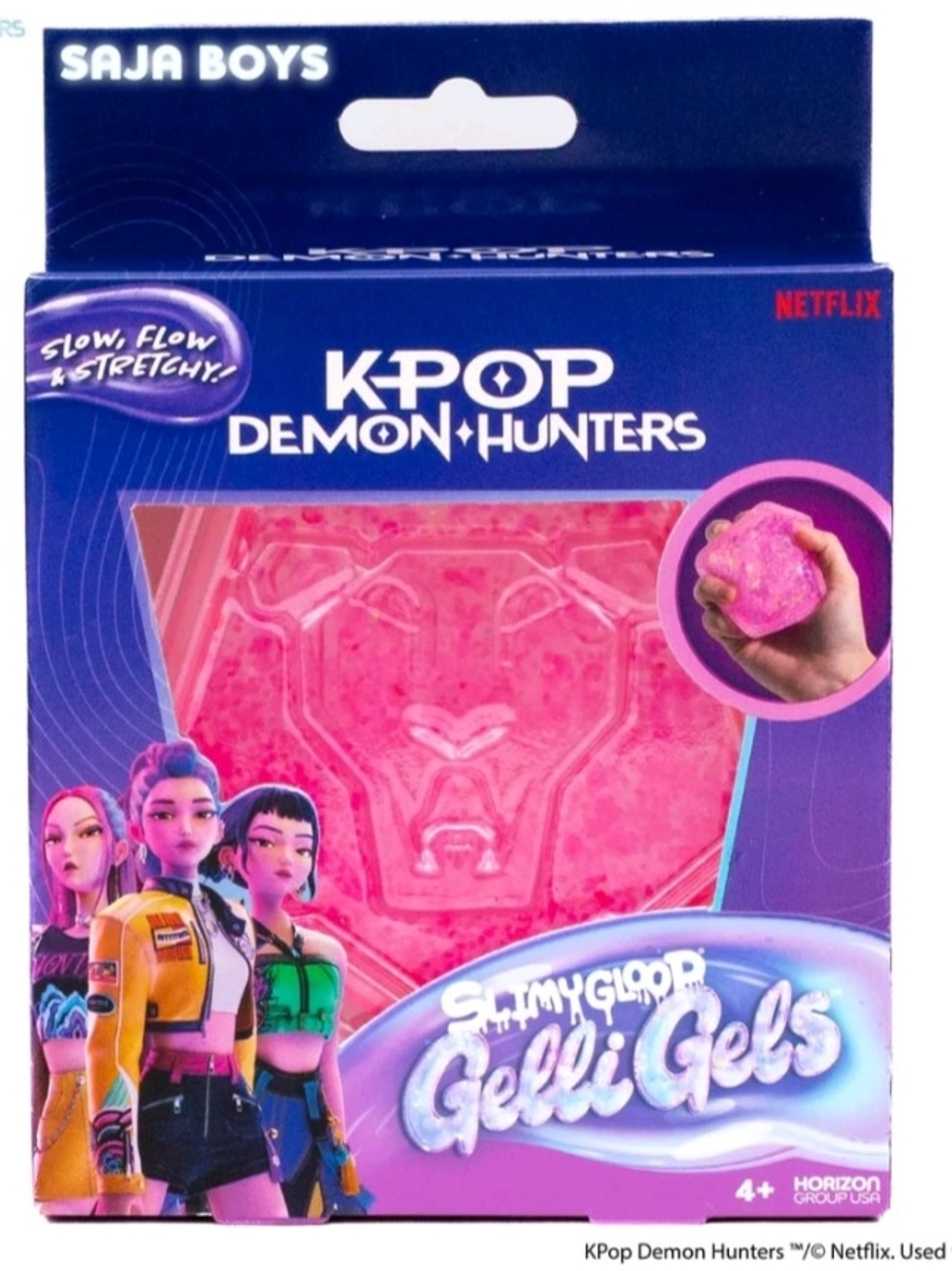 New Pink K-Kpop Demon Hunters Saja Boys Gelli Gels Slime Putty